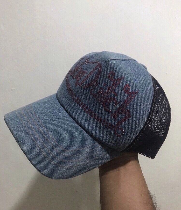 Von Dutch 🔥Vintage🔥Swarovski Denim Trucked Hat Size ONE SIZE - 2 Thumbnail