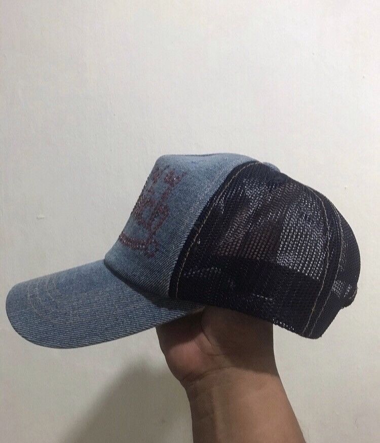 Von Dutch 🔥Vintage🔥Swarovski Denim Trucked Hat Size ONE SIZE - 3 Thumbnail