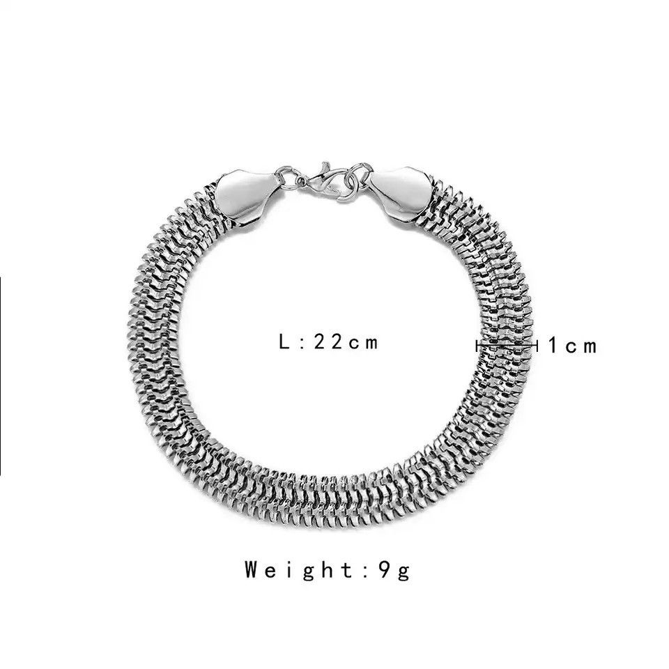 Jewelry Punk Style Thick Snake Chain Bracelet Size ONE SIZE - 4 Thumbnail
