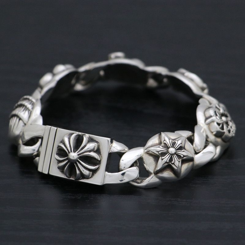 image of Chrome Hearts 6-Link Plus Bracelet in Silver, Men's