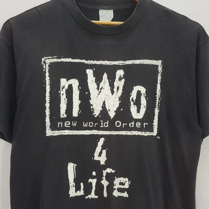 Vintage × WWE × WWF Vintage 90's New World Order WCW Wrestling 4 Life t-shirt/2 Size US L / EU 52-54 / 3 - 4 Thumbnail