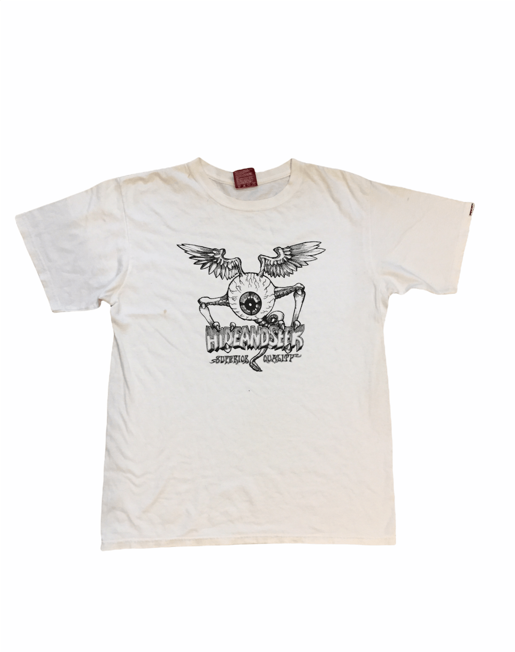 image of 20471120 x Beauty Beast Hide And Seek Satanic Eye And Wing Tee in White, Men's (Size Medium)