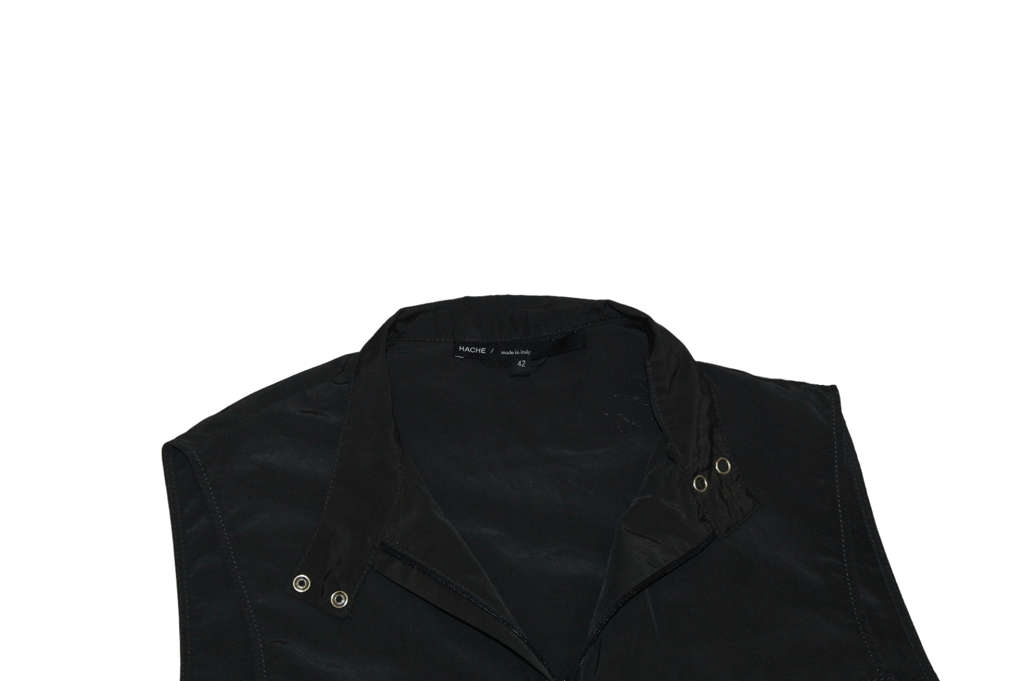 Hache Hache Italy Lightweight Cotton Nylon Zip Vest Size M / US 6-8 / IT 42-44 - 4 Thumbnail