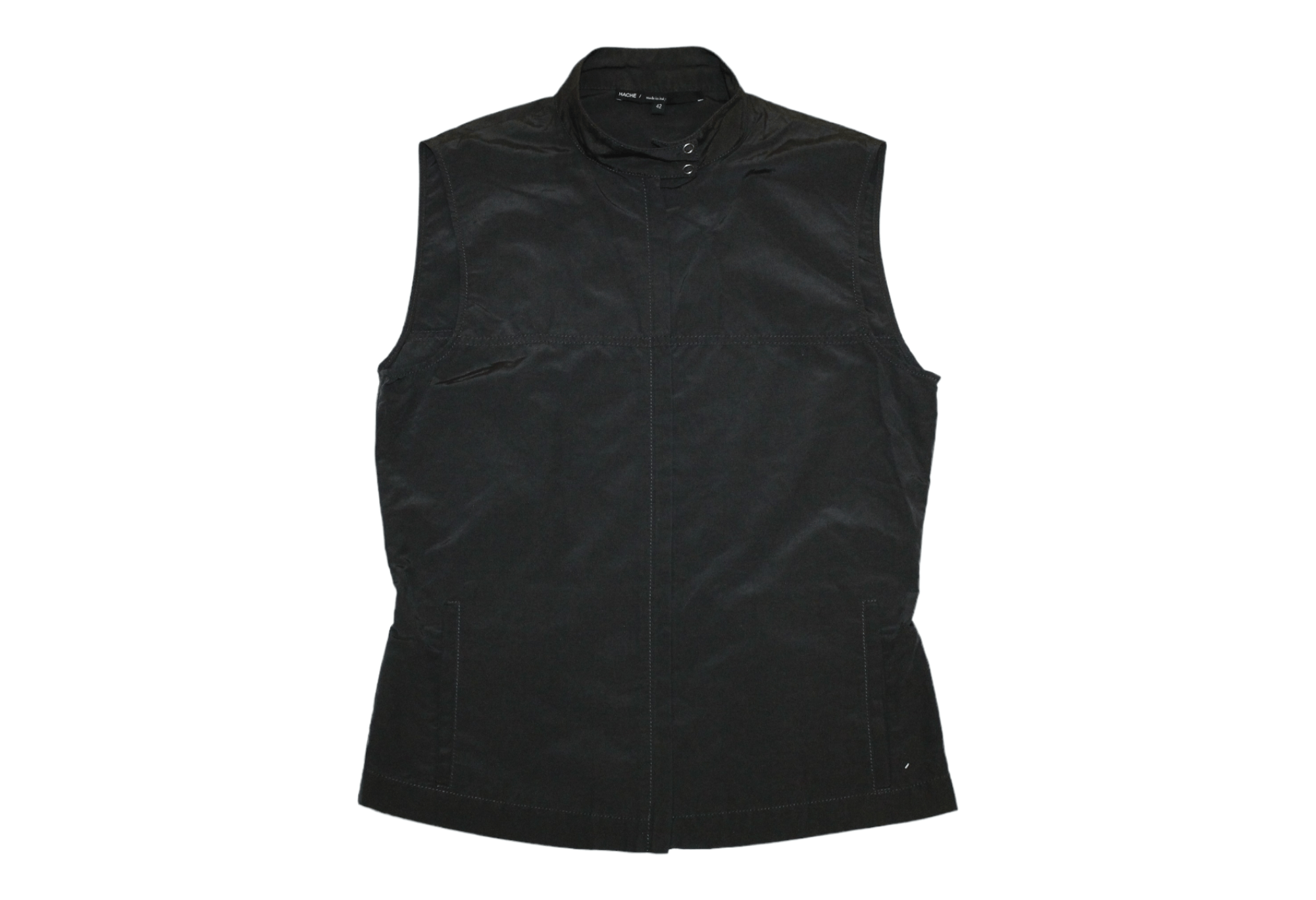 Hache Hache Italy Lightweight Cotton Nylon Zip Vest Size M / US 6-8 / IT 42-44 - 2 Thumbnail