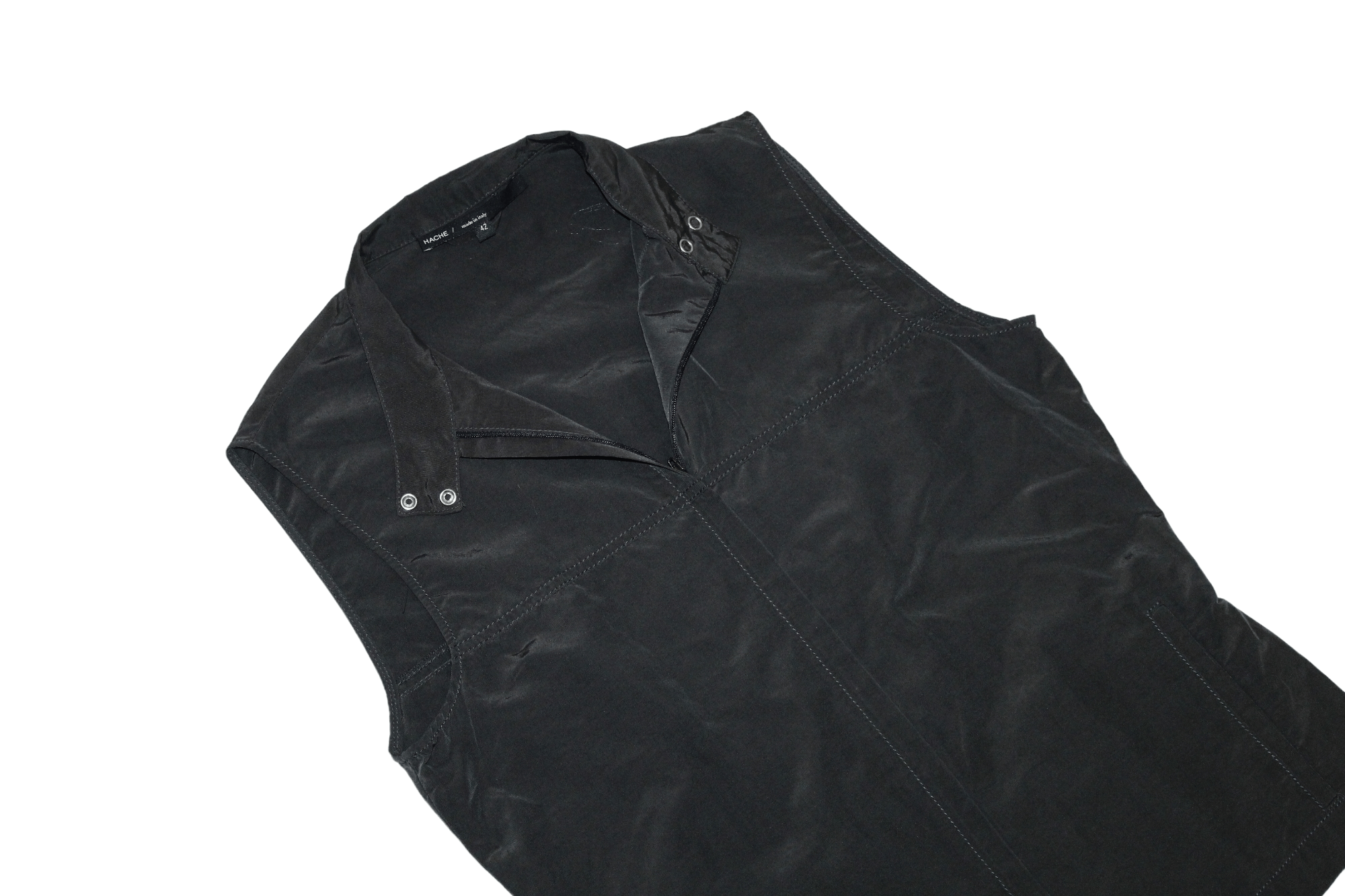 Hache Hache Italy Lightweight Cotton Nylon Zip Vest Size M / US 6-8 / IT 42-44 - 3 Thumbnail