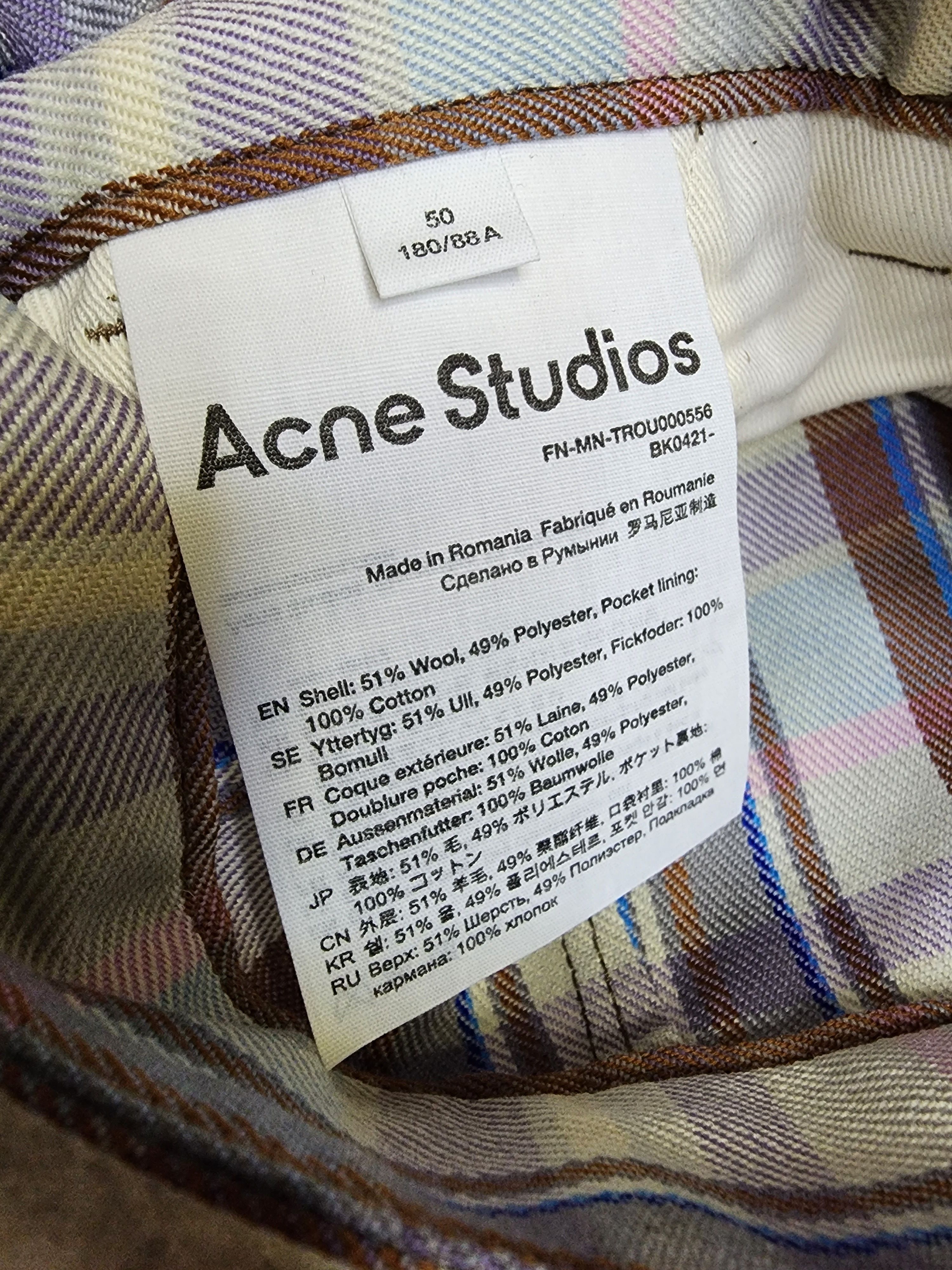 Acne Studios Wool-blend Checked Trousers Size US 34 / EU 50 - 10 Thumbnail