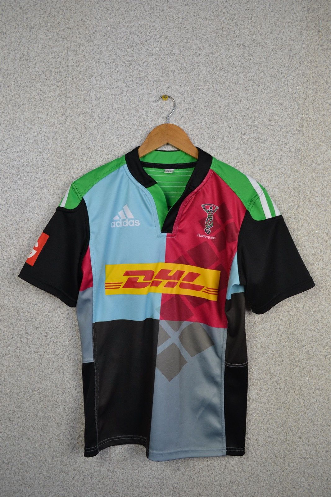 Adidas Harlequins 2014 home adidas rugby shirt jersey Size US S / EU 44-46 / 1 - 1 Thumbnail