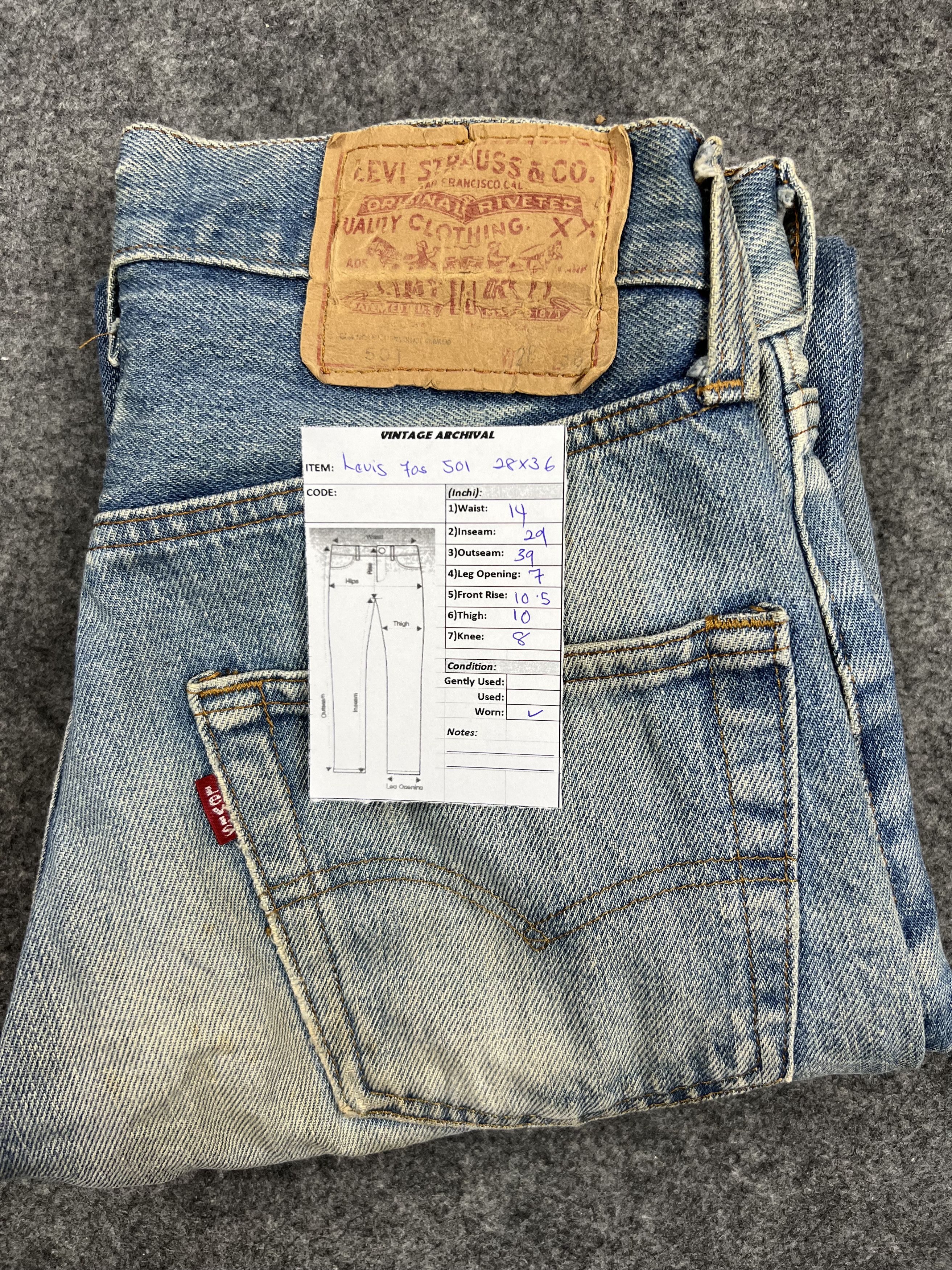 Levi's × Vintage Distressed 80s LEVIS 501 Jeans Size US 28 / EU 44 - 12 Thumbnail