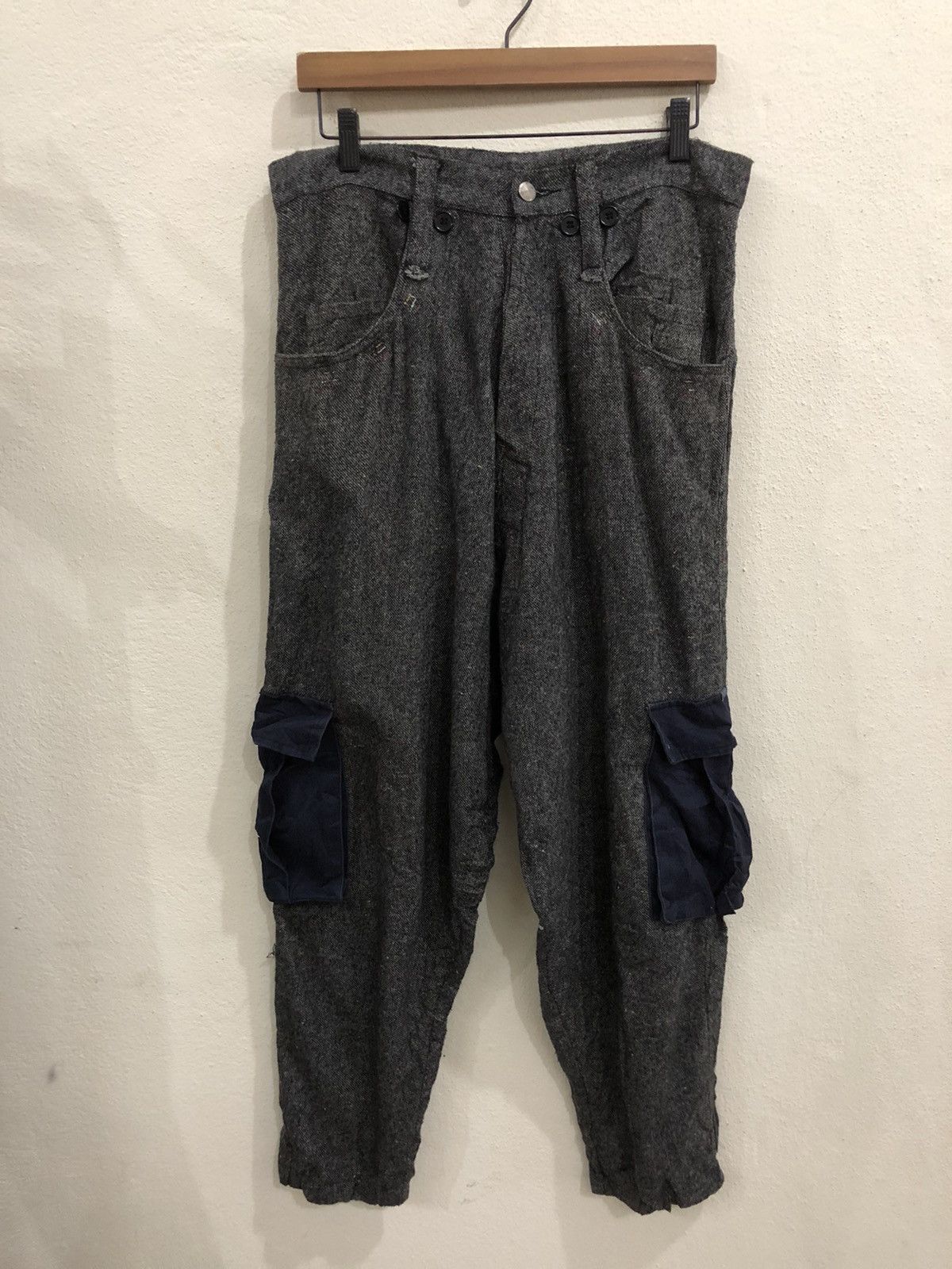 Seditionaries Japanese Brand Frank U Baggy Wool Cargo Pant Size US 32 / EU 48 - 2 Thumbnail