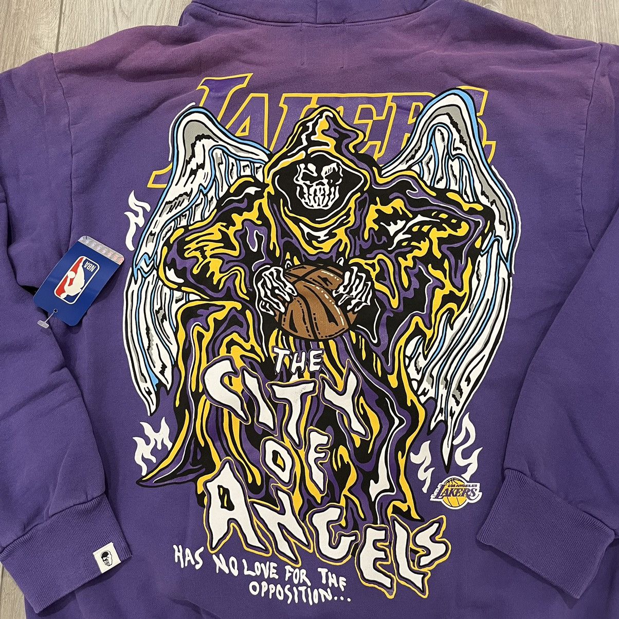 NBA × Warren Lotas Lakers NEW Warren Lotas Lakers Purple Sun Faded Hoodie Large Size US L / EU 52-54 / 3 - 4 Thumbnail