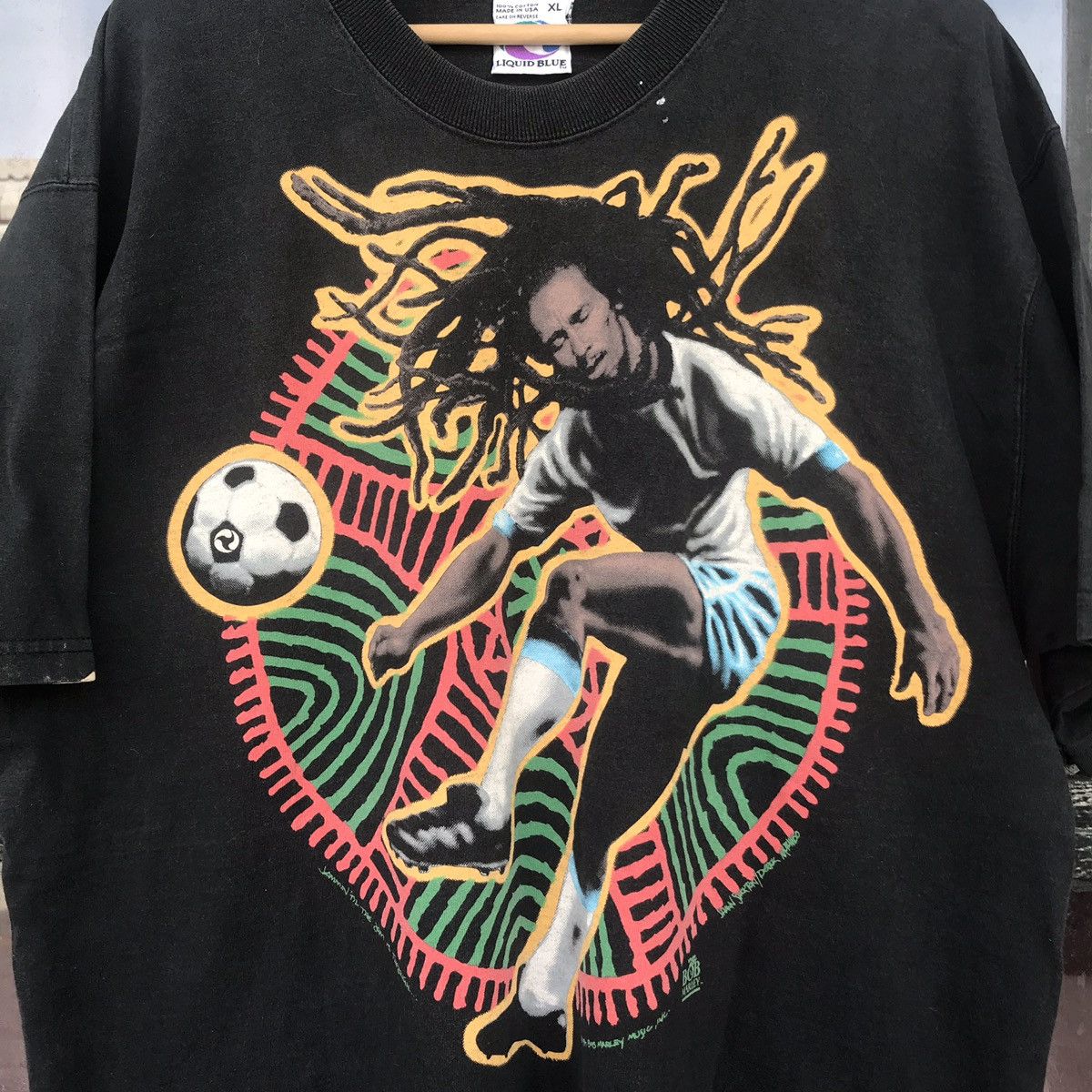 Liquid Blue × Rap Tees × Vintage Vintage Bob Marley Rasta Legend Reggae Tee 90s Size US XL / EU 56 / 4 - 3 Thumbnail