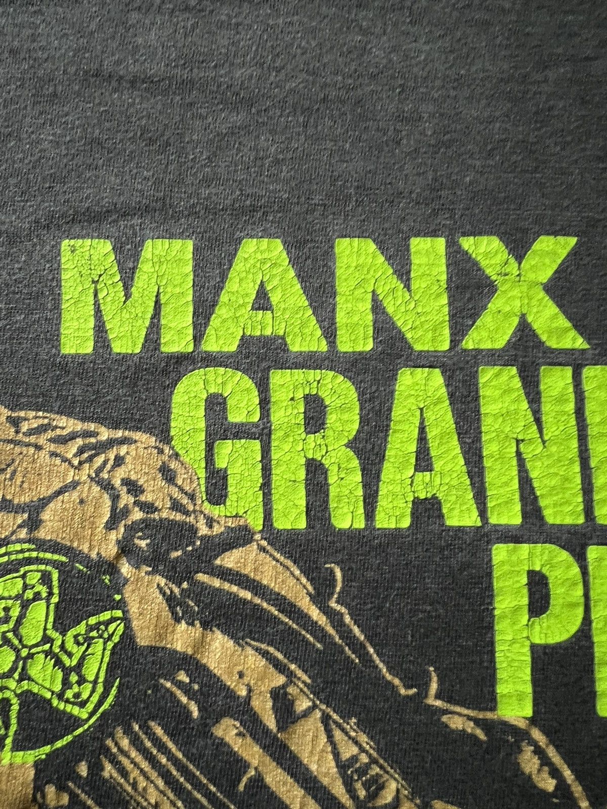 Band Tees Vintage 1995 Manx Grand Prix 95 Moto Racing Faded Black Tee Size US XL / EU 56 / 4 - 6 Thumbnail