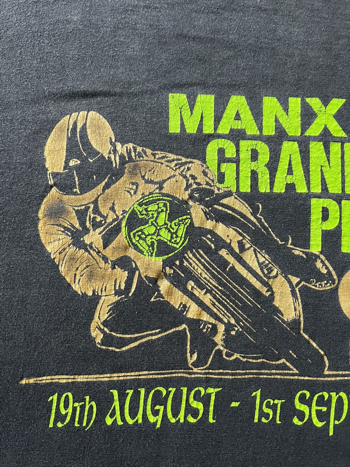 Band Tees Vintage 1995 Manx Grand Prix 95 Moto Racing Faded Black Tee Size US XL / EU 56 / 4 - 5 Thumbnail