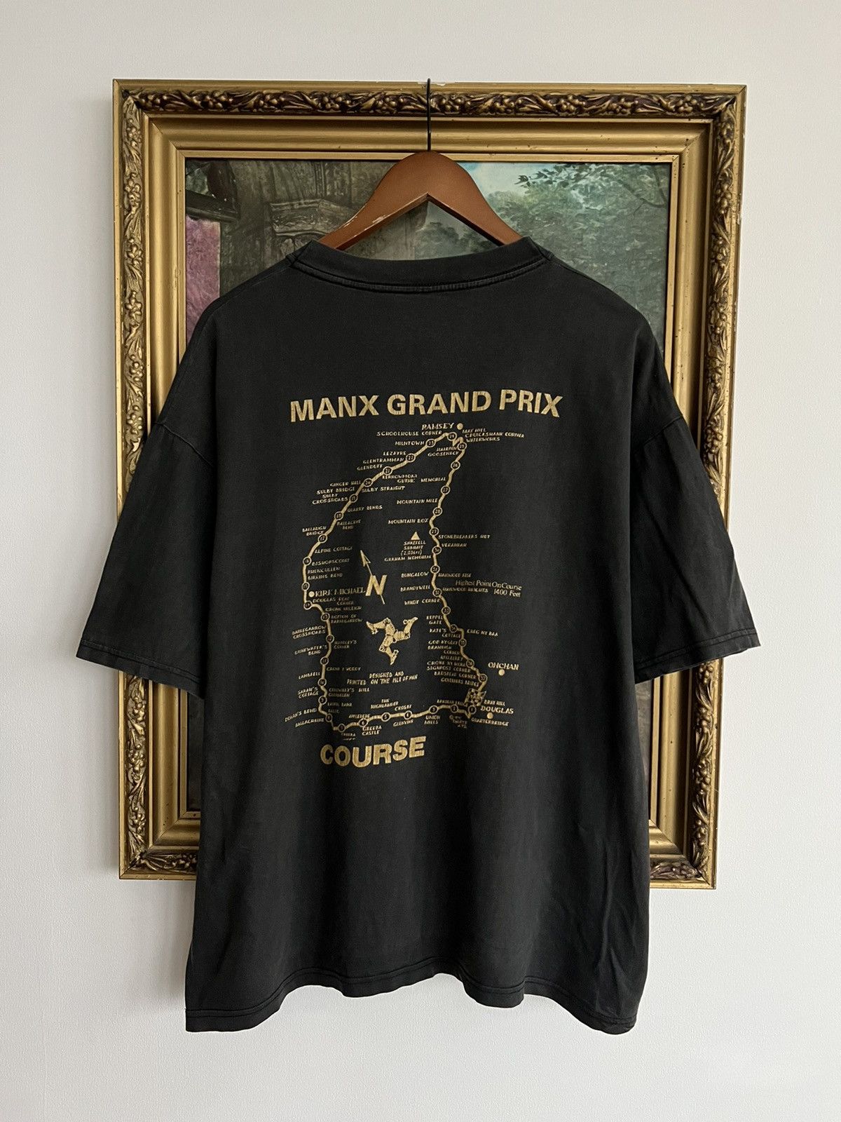 Band Tees Vintage 1995 Manx Grand Prix 95 Moto Racing Faded Black Tee Size US XL / EU 56 / 4 - 2 Thumbnail