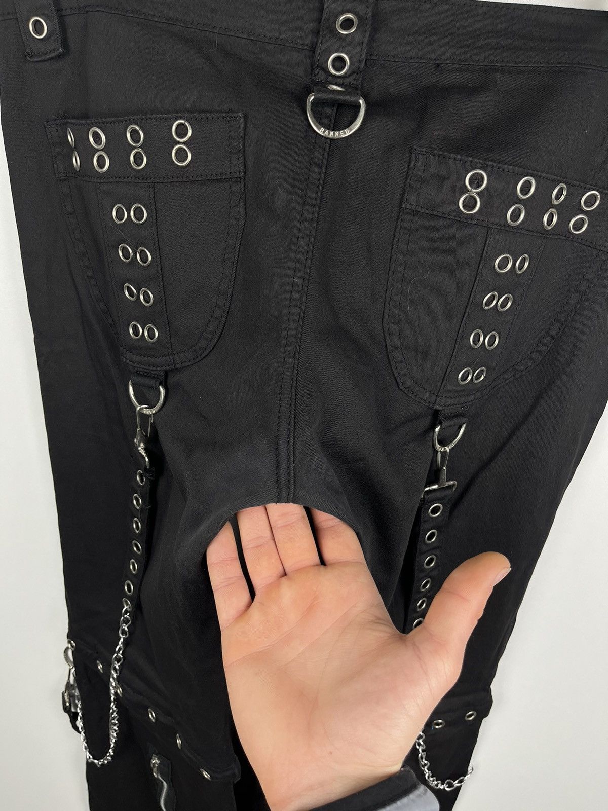 Japanese Brand Banned Y2K Avant Garde Streetwear Drill Pants womens L Size 30" / US 8 / IT 44 - 10 Thumbnail