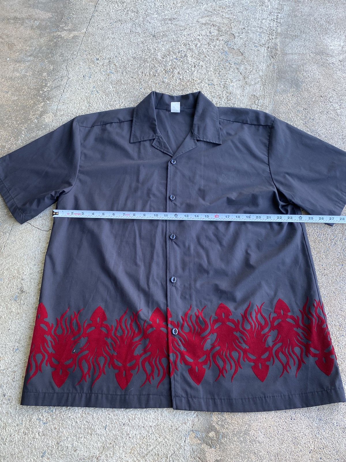 Japanese Brand × Vintage Vintage Y2K Tribal Skull Flame Button Up Oversized Shirt Size US XL / EU 56 / 4 - 6 Thumbnail