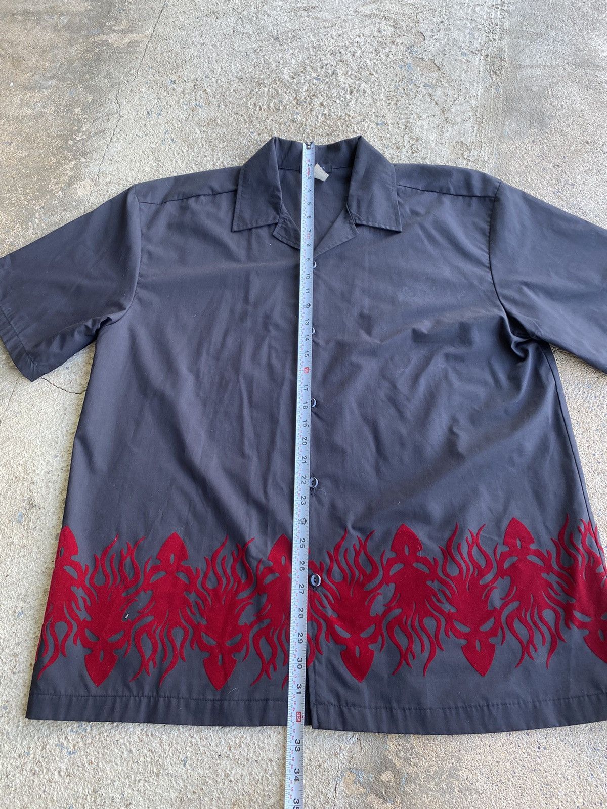 Japanese Brand × Vintage Vintage Y2K Tribal Skull Flame Button Up Oversized Shirt Size US XL / EU 56 / 4 - 5 Thumbnail