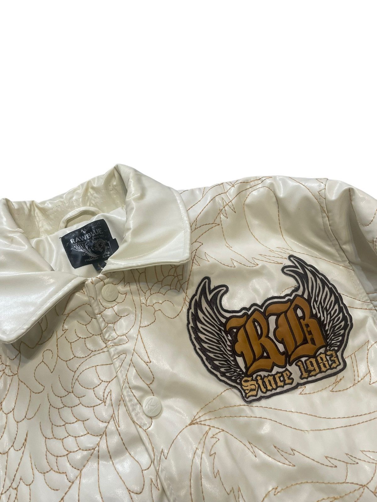 Vintage RAW Blue Vintage bomber leather jacket 💵 money 90’s Size US L / EU 52-54 / 3 - 3 Thumbnail