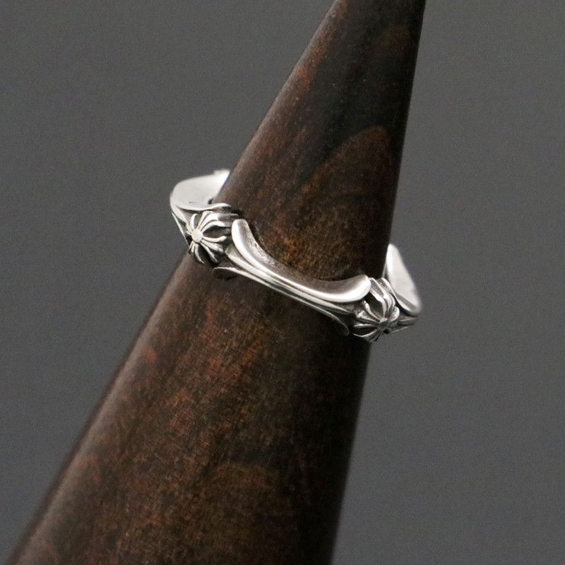 image of Chrome Hearts Plus & Bone Ring in Silver, Men's