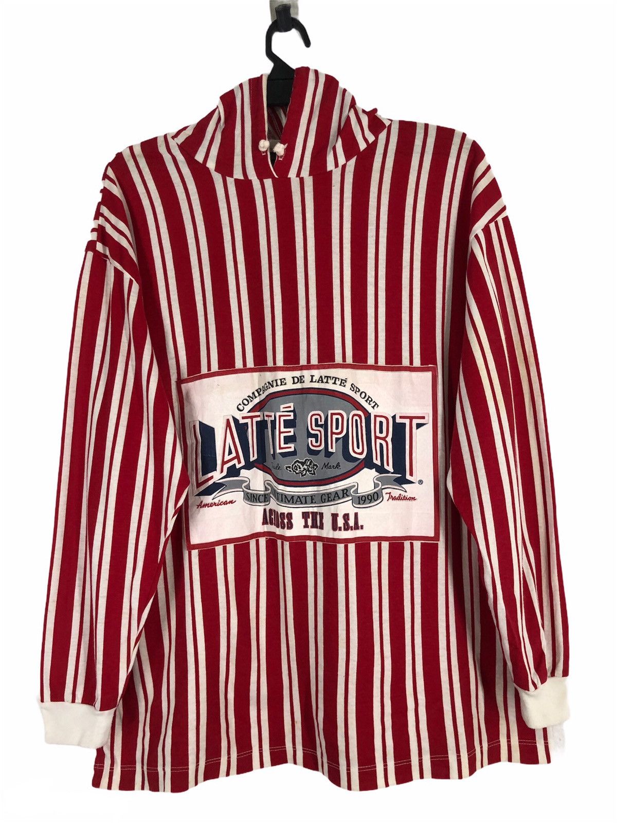 Vintage 80s latte sport shirt size L long sleeve shirt Hoodies cw21 Size US L / EU 52-54 / 3 - 1 Thumbnail