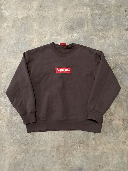 Supreme Supreme box logo crewneck brown | Grailed