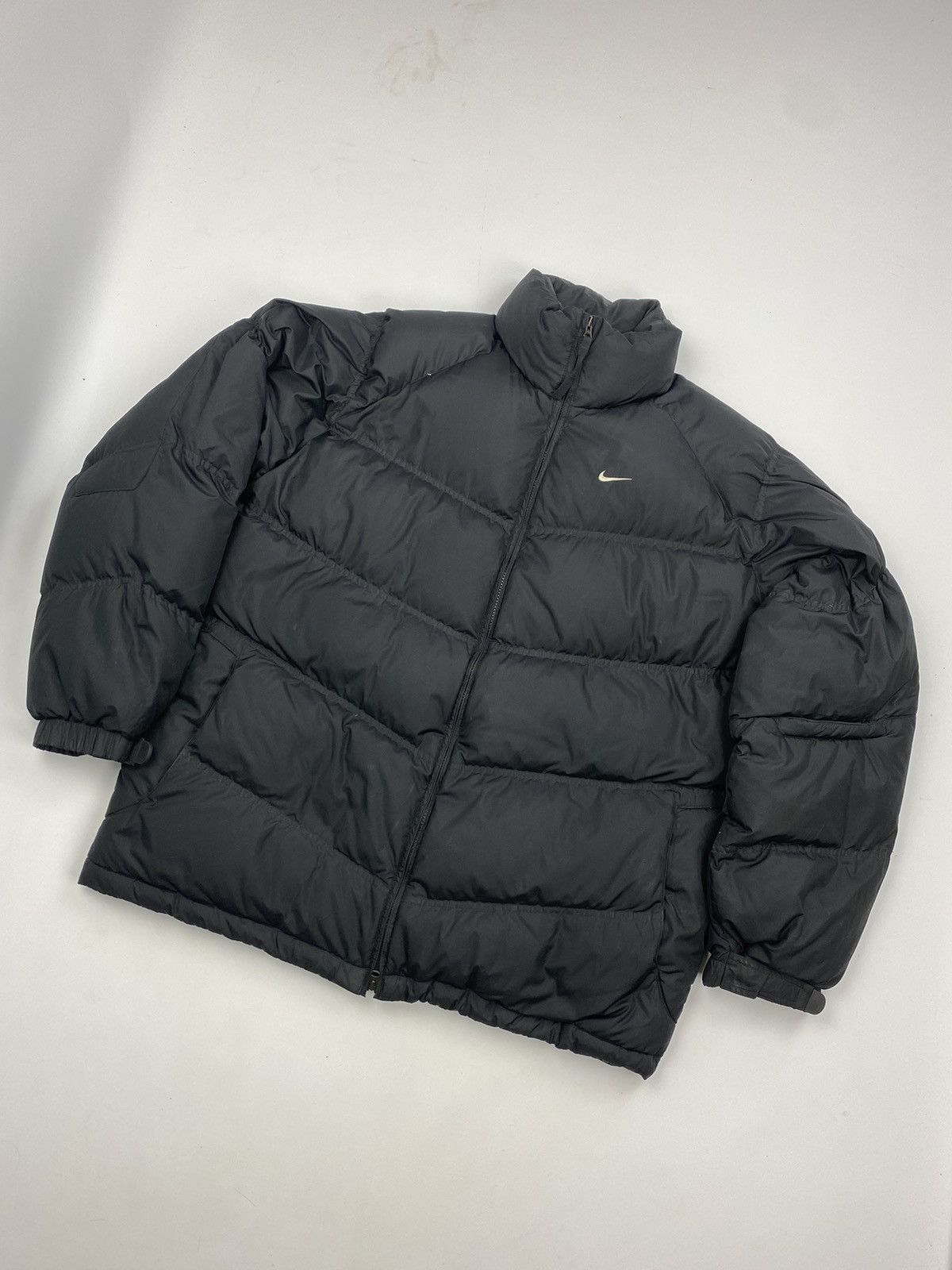 Nike 🥷Vintage Y2K Nike Small Swoosh Down Puffer Jacket Size US XL / EU 56 / 4 - 1 Thumbnail