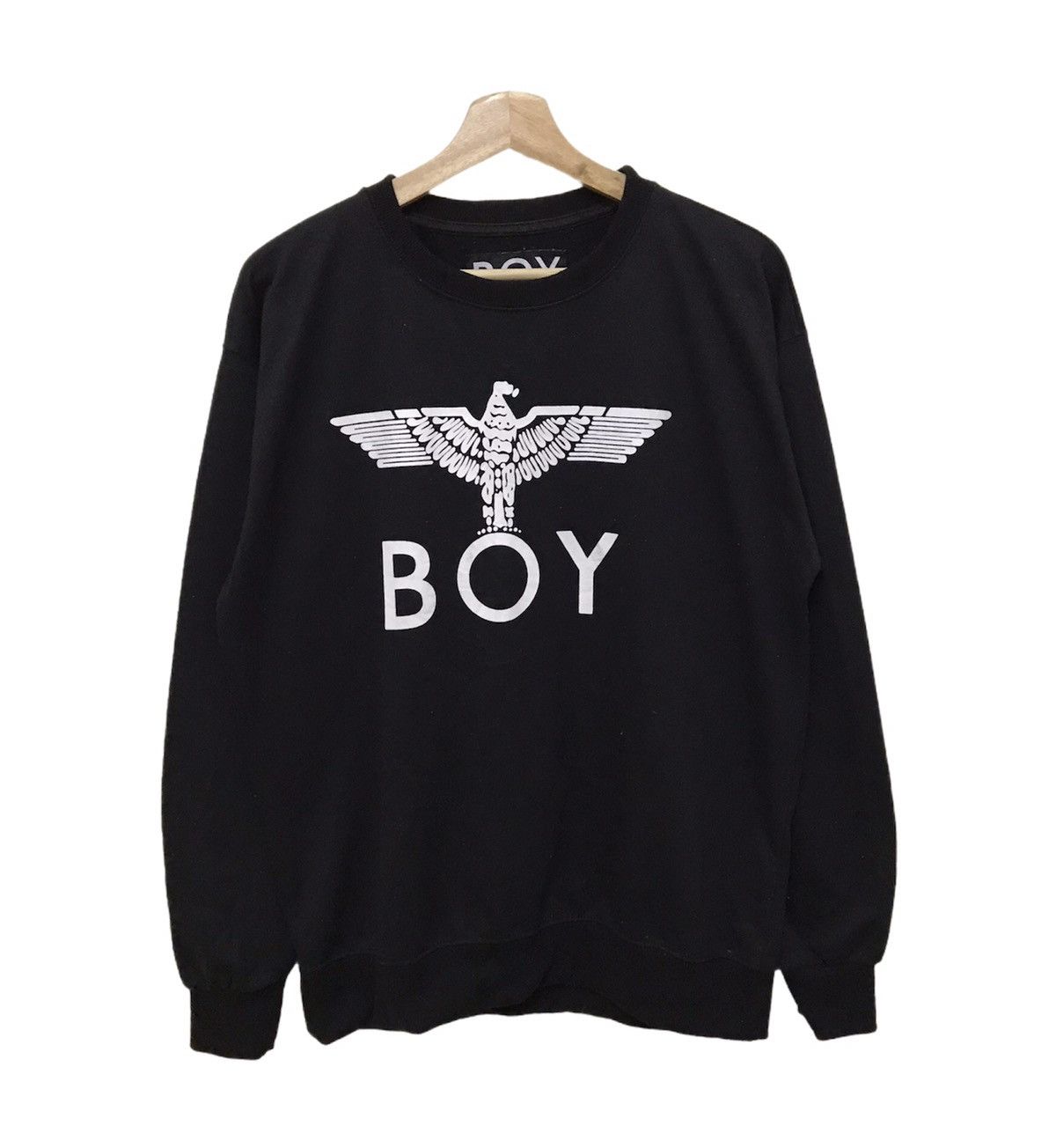 image of Boy London Sweatshirt Crewneck Big Spellout in Black, Men's (Size XL)