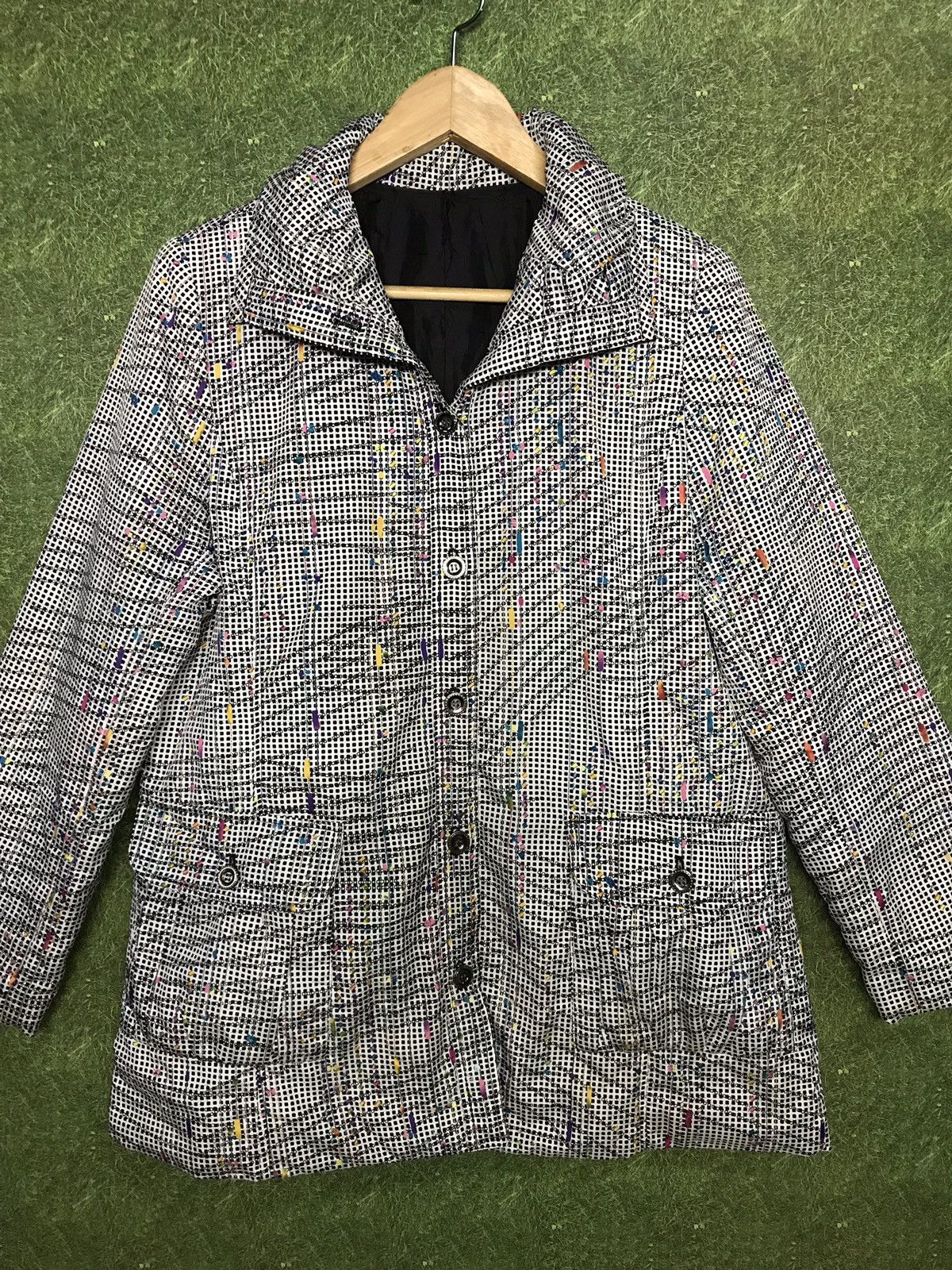 Japanese Brand Elagance Fashion Cheked Multi Colour Art Design Style Size US L / EU 52-54 / 3 - 3 Thumbnail