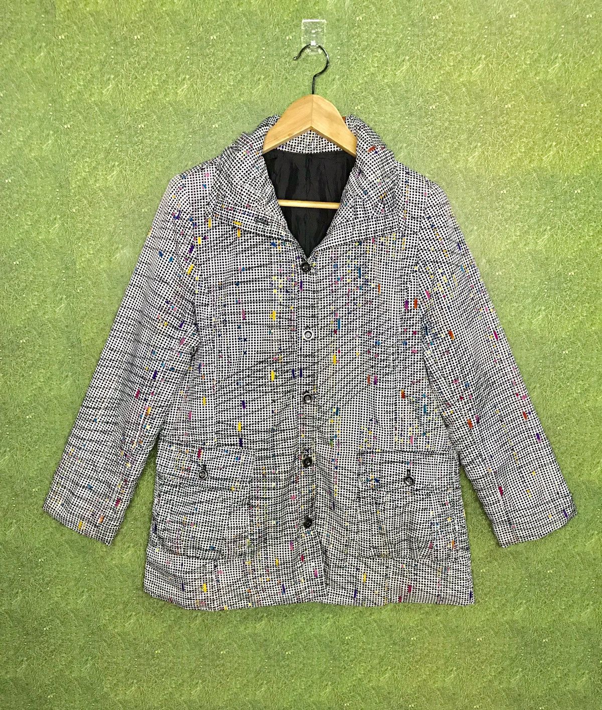 Japanese Brand Elagance Fashion Cheked Multi Colour Art Design Style Size US L / EU 52-54 / 3 - 1 Thumbnail