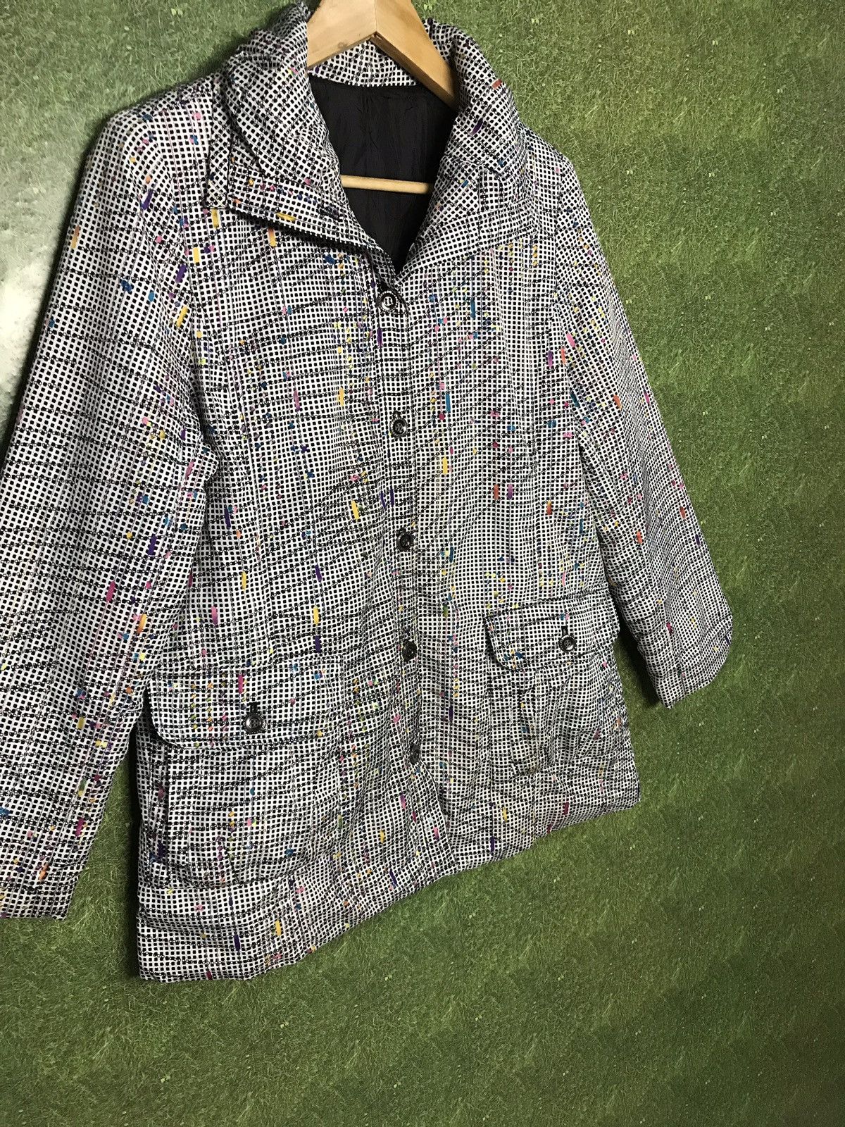 Japanese Brand Elagance Fashion Cheked Multi Colour Art Design Style Size US L / EU 52-54 / 3 - 4 Thumbnail