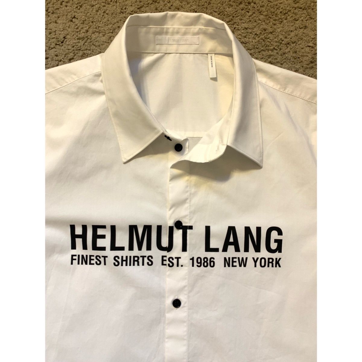 Helmut Lang HELMUT LANG LOGO SS WHITE SHIRT Size US M / EU 48-50 / 2 - 3 Thumbnail