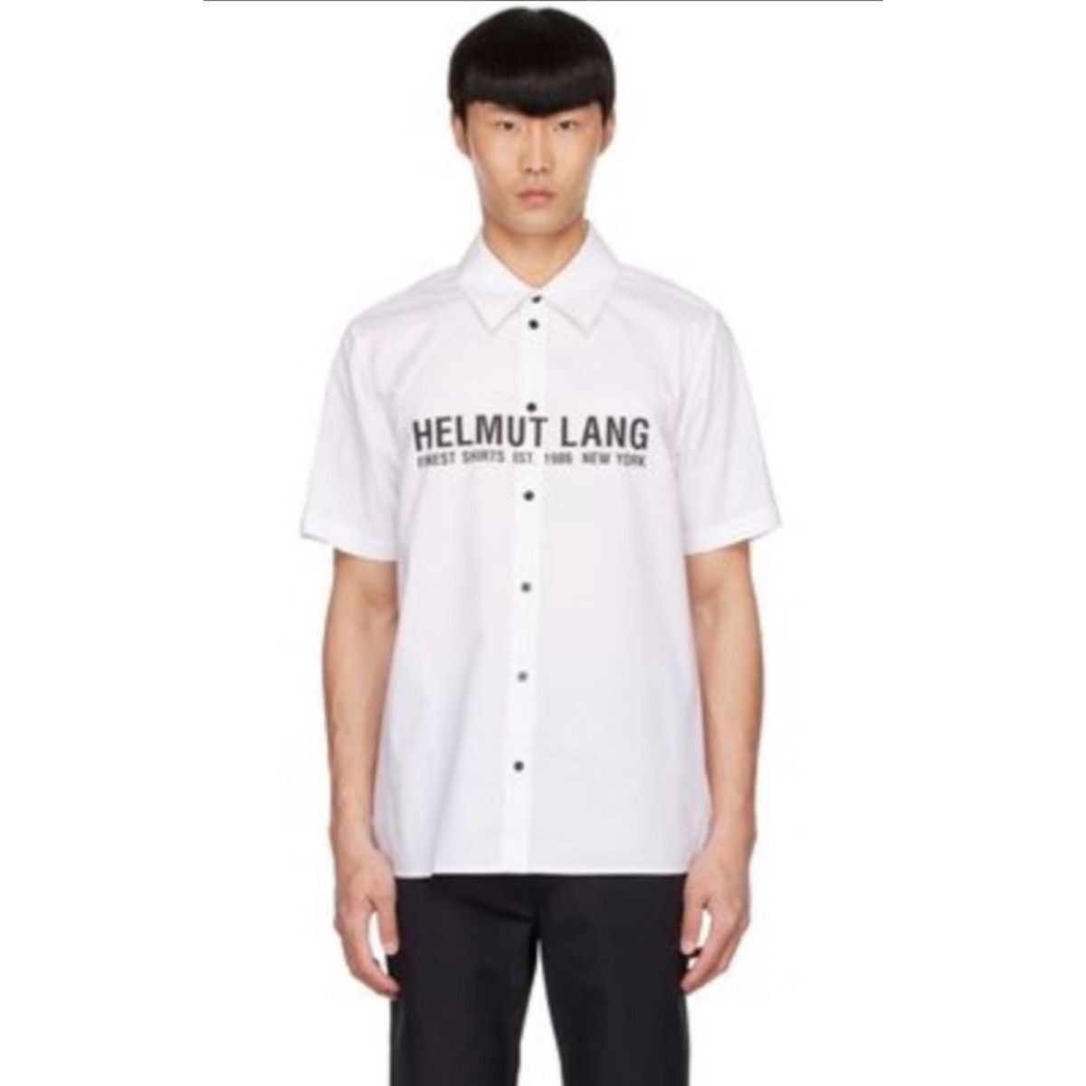 Helmut Lang HELMUT LANG LOGO SS WHITE SHIRT Size US M / EU 48-50 / 2 - 2 Thumbnail
