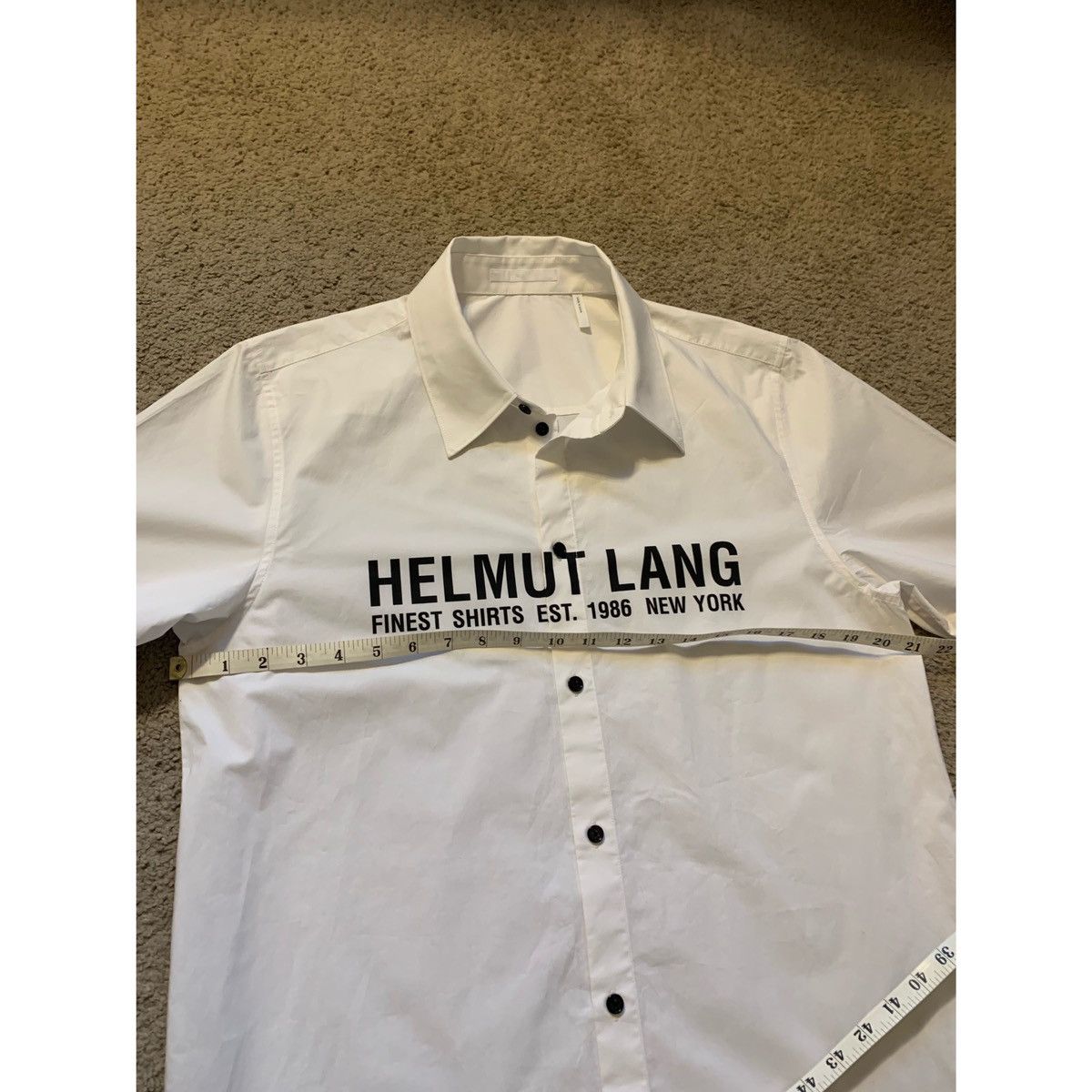 Helmut Lang HELMUT LANG LOGO SS WHITE SHIRT Size US M / EU 48-50 / 2 - 17 Thumbnail