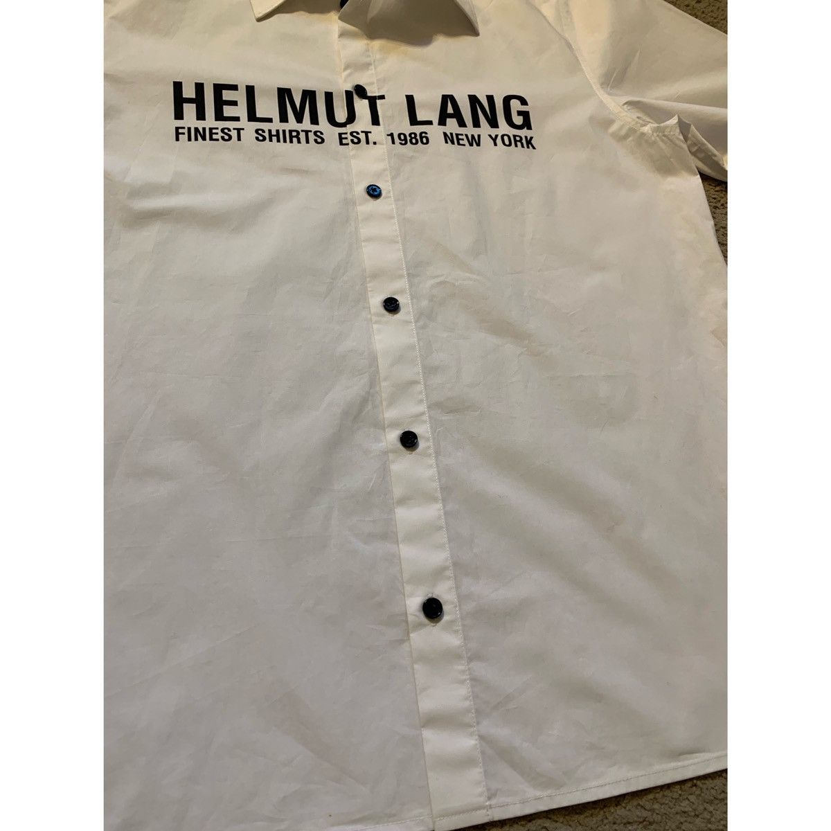 Helmut Lang HELMUT LANG LOGO SS WHITE SHIRT Size US M / EU 48-50 / 2 - 19 Thumbnail