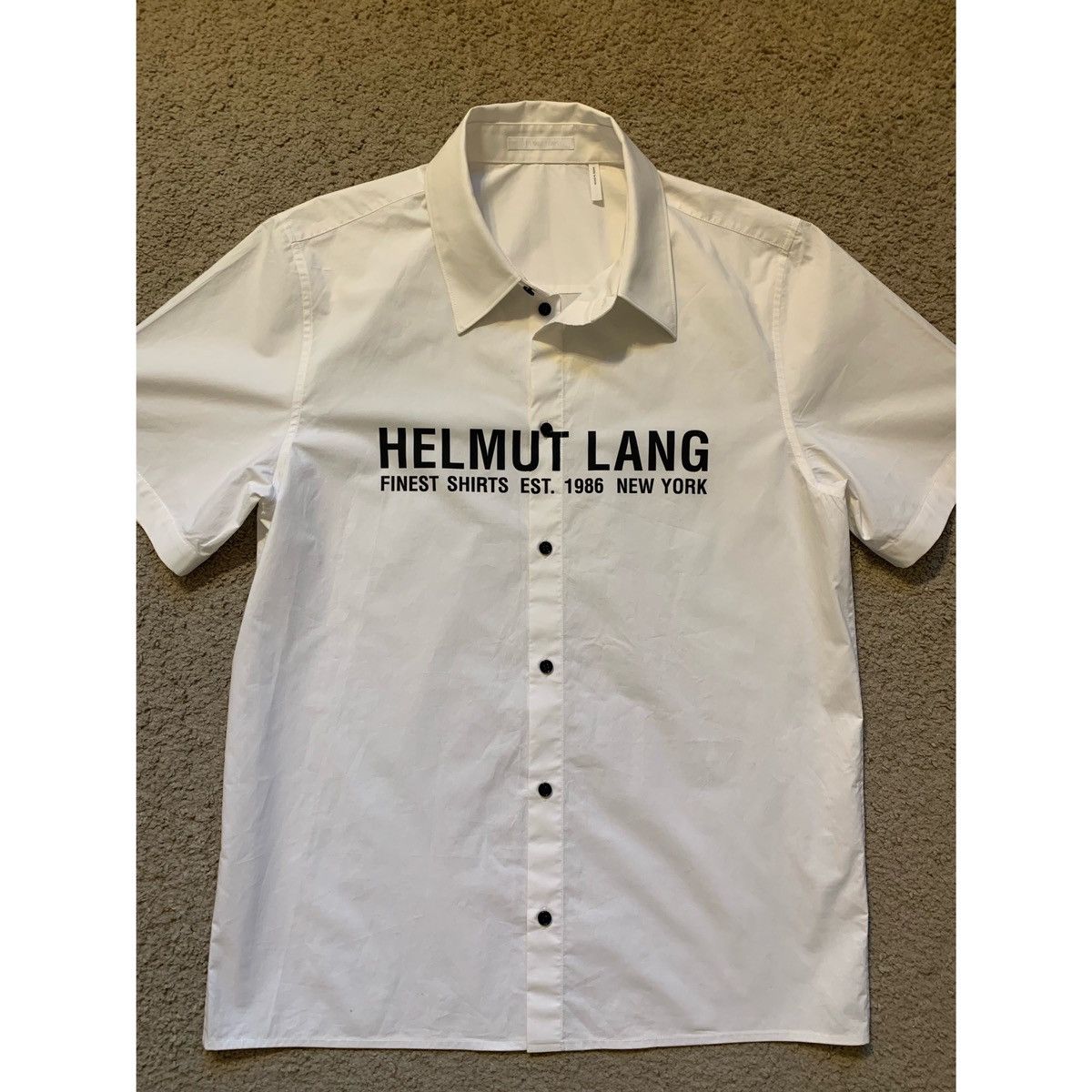 Helmut Lang HELMUT LANG LOGO SS WHITE SHIRT Size US M / EU 48-50 / 2 - 11 Thumbnail