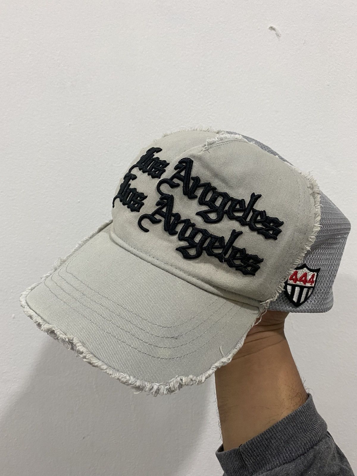 image of Vintage Distress Yoshinori Kotake Los Angeles Trucked Hat in Grey, Men's