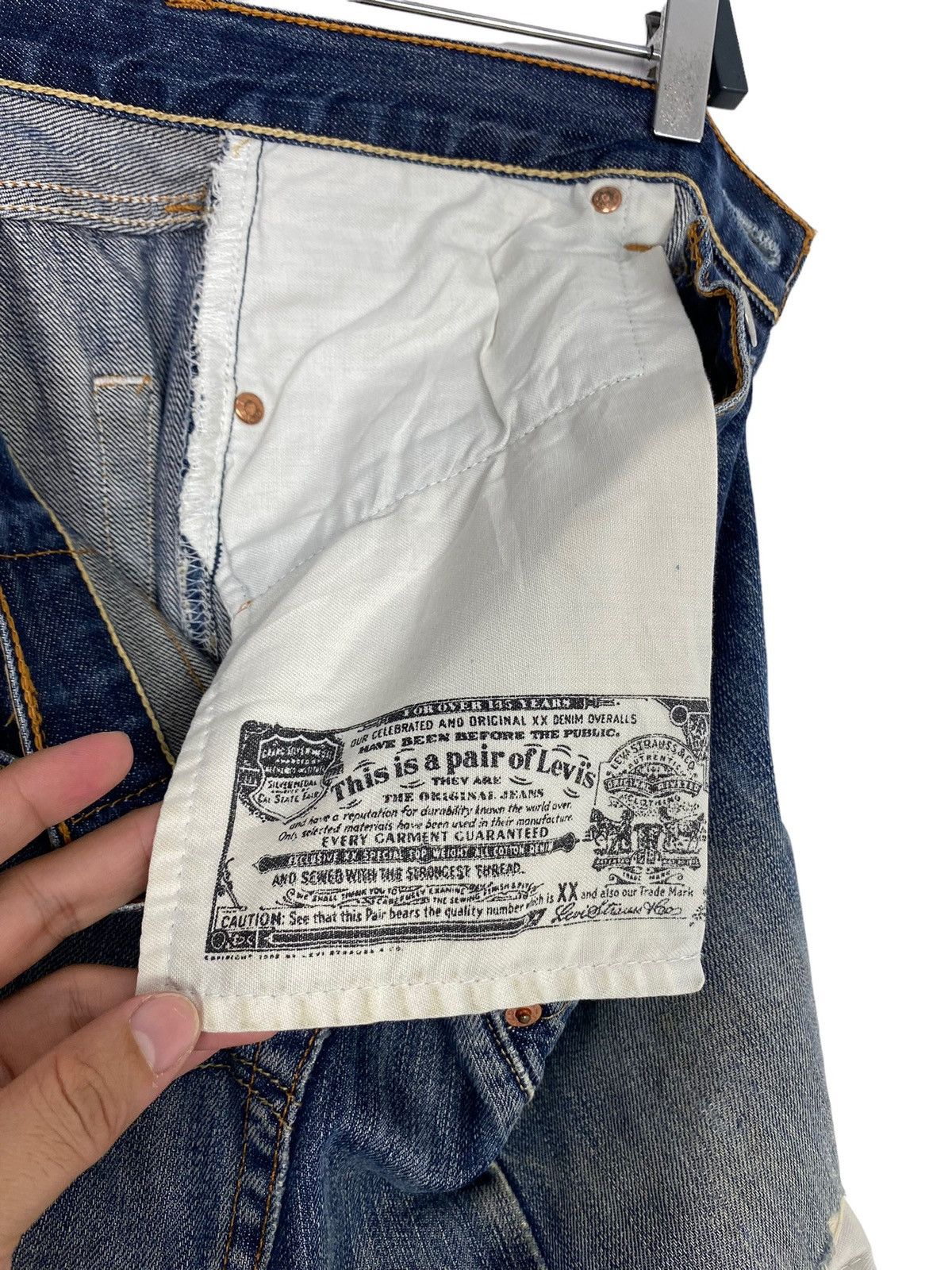 Levi's Rare‼️ Levi’s 501 Distressed Jeans Button Fly Size US 31 - 8 Thumbnail
