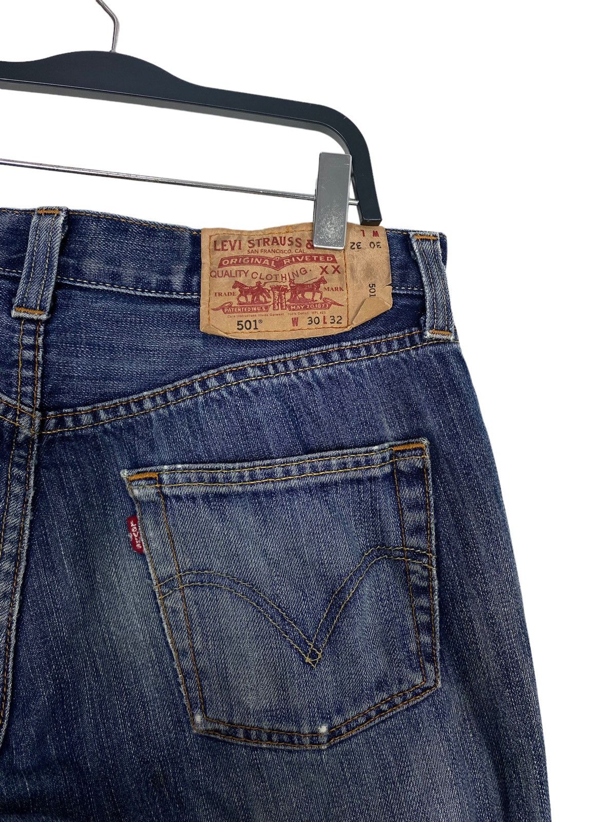 Levi's Rare‼️ Levi’s 501 Distressed Jeans Button Fly Size US 31 - 4 Thumbnail