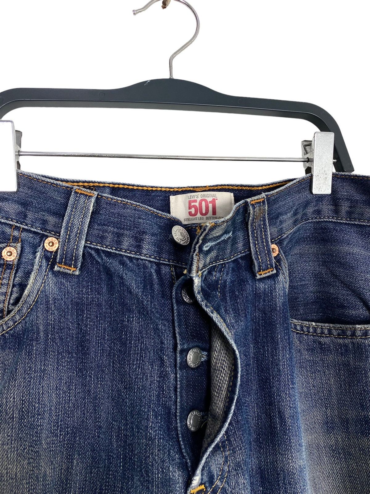 Levi's Rare‼️ Levi’s 501 Distressed Jeans Button Fly Size US 31 - 5 Thumbnail