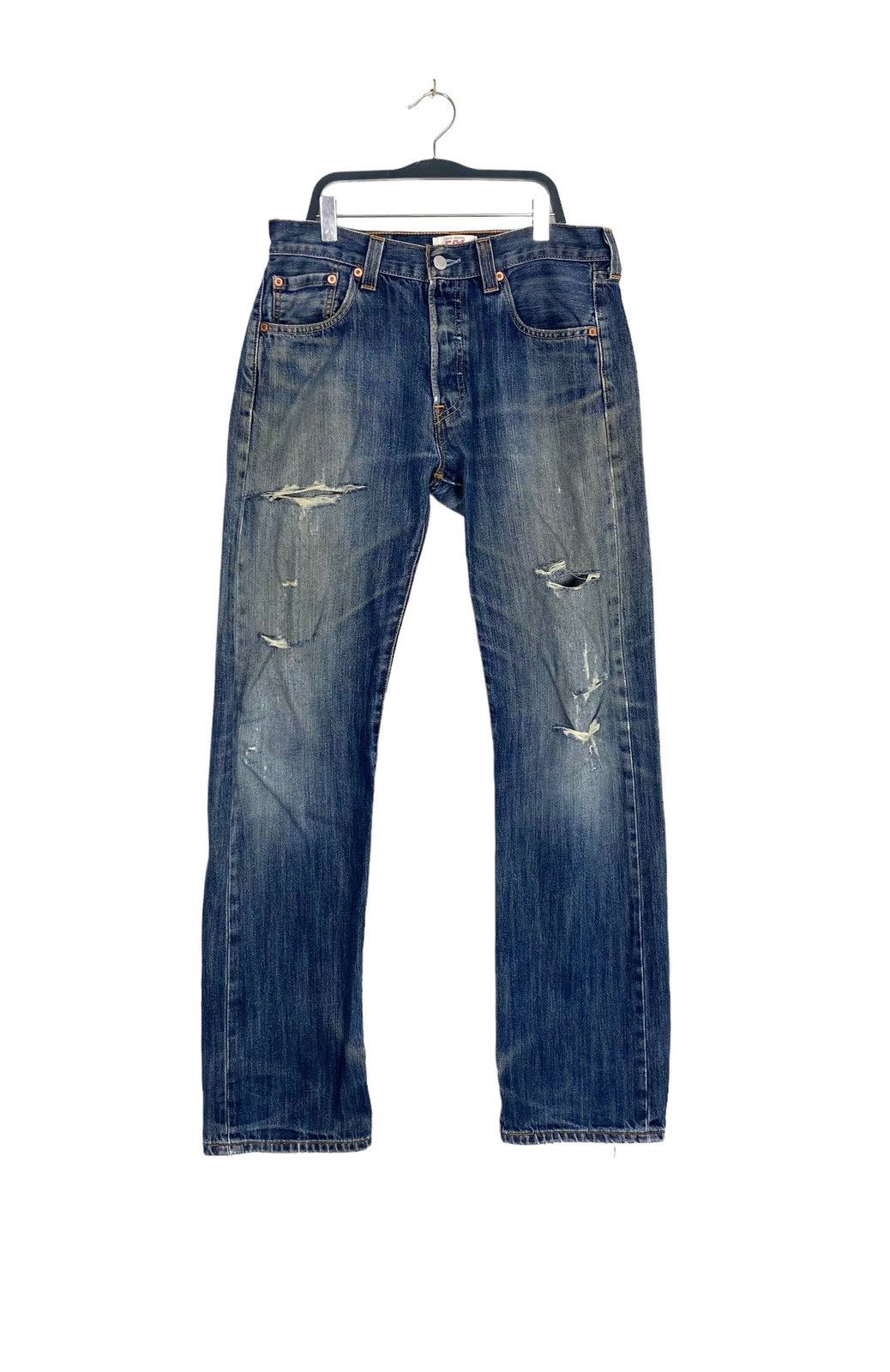 Levi's Rare‼️ Levi’s 501 Distressed Jeans Button Fly Size US 31 - 1 Thumbnail