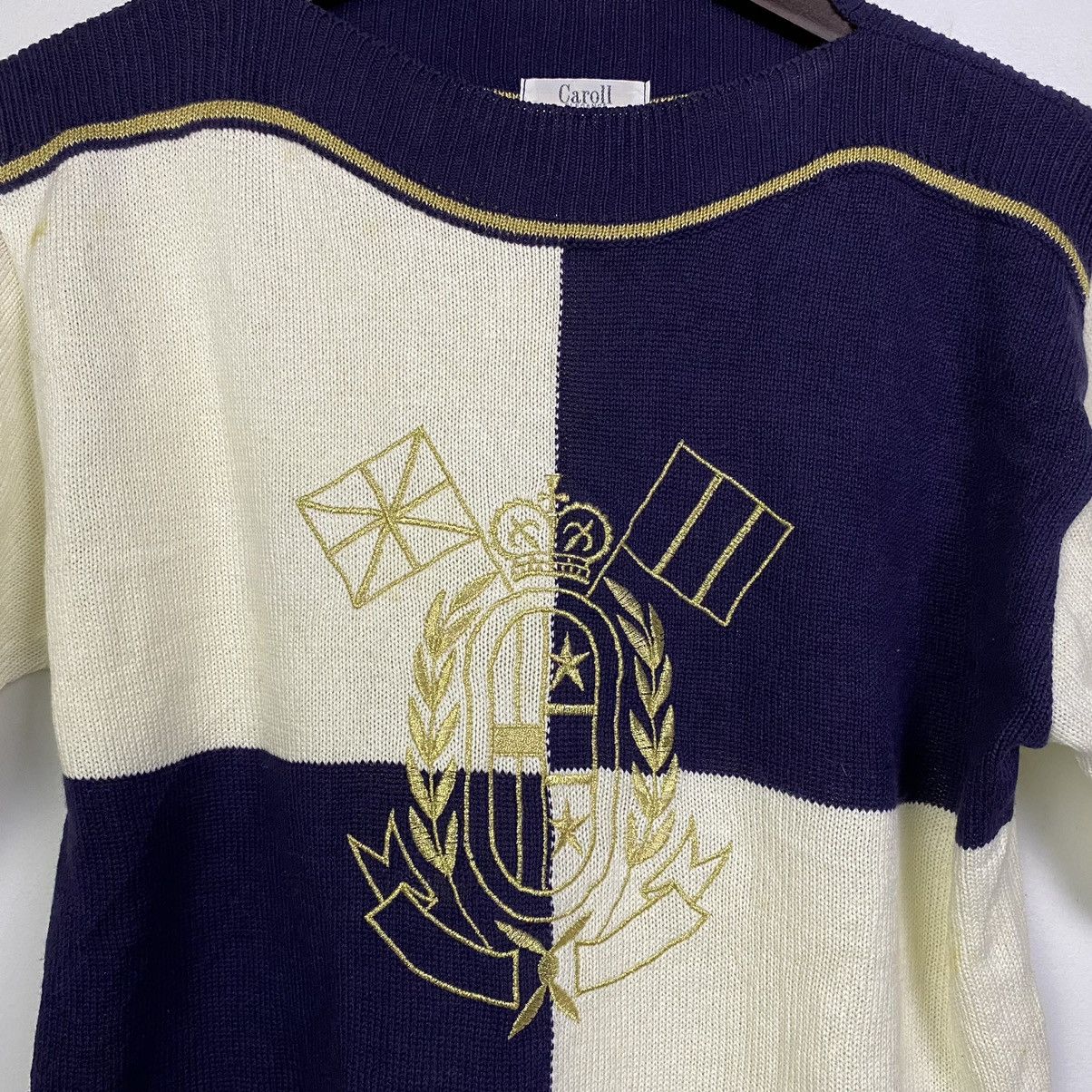Aran Isles Knitwear × Japanese Brand × Vintage Vintage🔥🔥 Checked Embroidary Knitwear sweater jumper Size L / US 10 / IT 46 - 5 Thumbnail