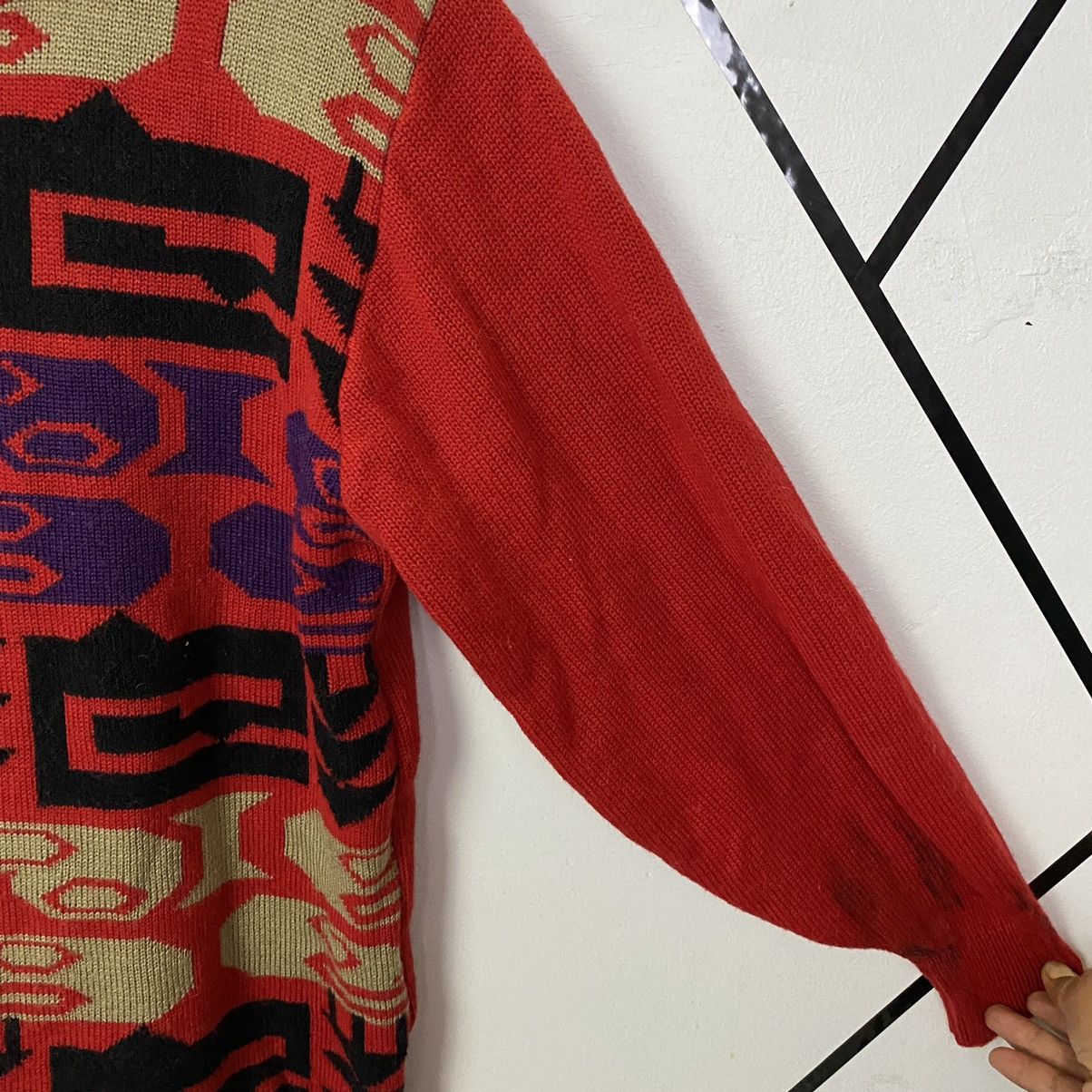 Aran Isles Knitwear × Japanese Brand × Vintage OFFER🔥Vintage Full Art Print Jumper Sweater Knitwear Size M / US 6-8 / IT 42-44 - 5 Thumbnail
