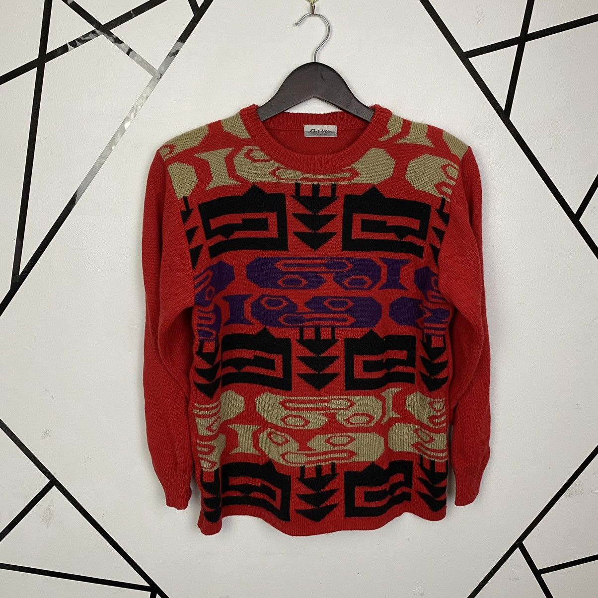 Aran Isles Knitwear × Japanese Brand × Vintage OFFER🔥Vintage Full Art Print Jumper Sweater Knitwear Size M / US 6-8 / IT 42-44 - 1 Thumbnail