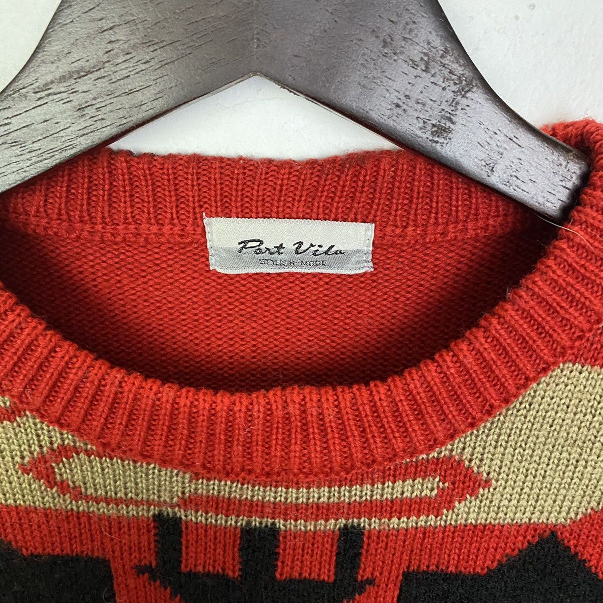 Aran Isles Knitwear × Japanese Brand × Vintage OFFER🔥Vintage Full Art Print Jumper Sweater Knitwear Size M / US 6-8 / IT 42-44 - 3 Thumbnail