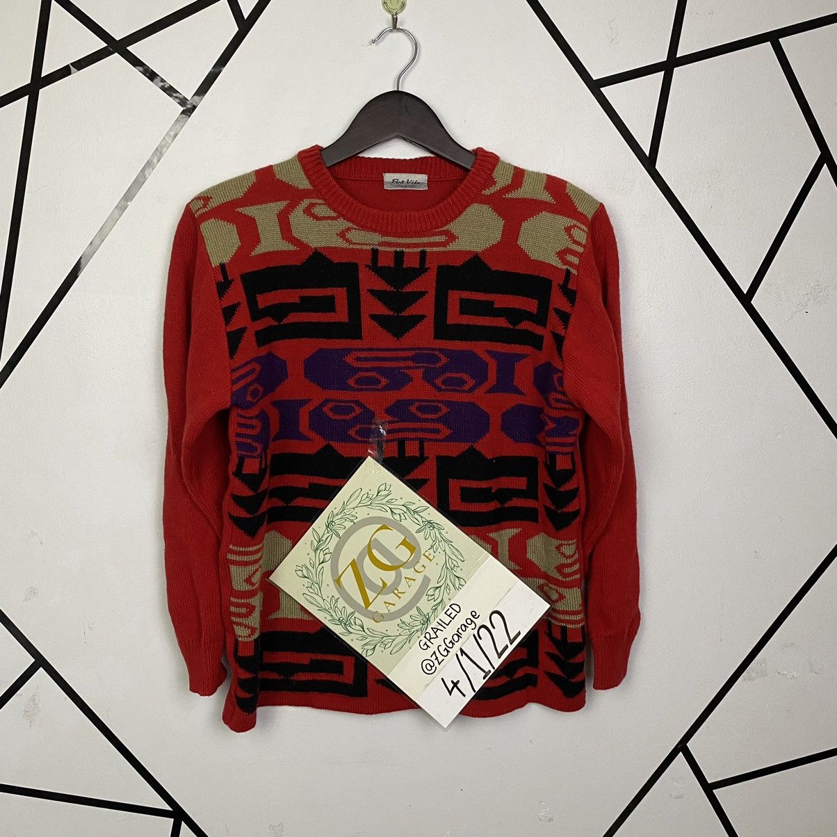 Aran Isles Knitwear × Japanese Brand × Vintage OFFER🔥Vintage Full Art Print Jumper Sweater Knitwear Size M / US 6-8 / IT 42-44 - 11 Thumbnail