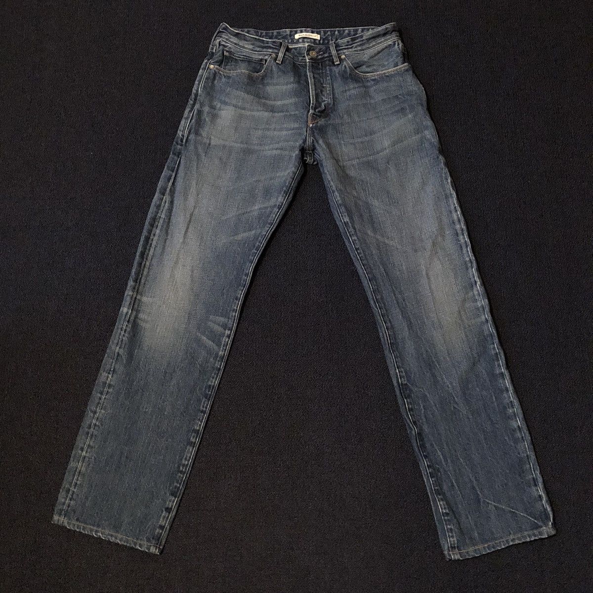 Levi's Made & Crafted Levi’s Big E Ruler Straight Buttonfly Denim Jeans 31x34 Blue Size US 31 - 3 Thumbnail