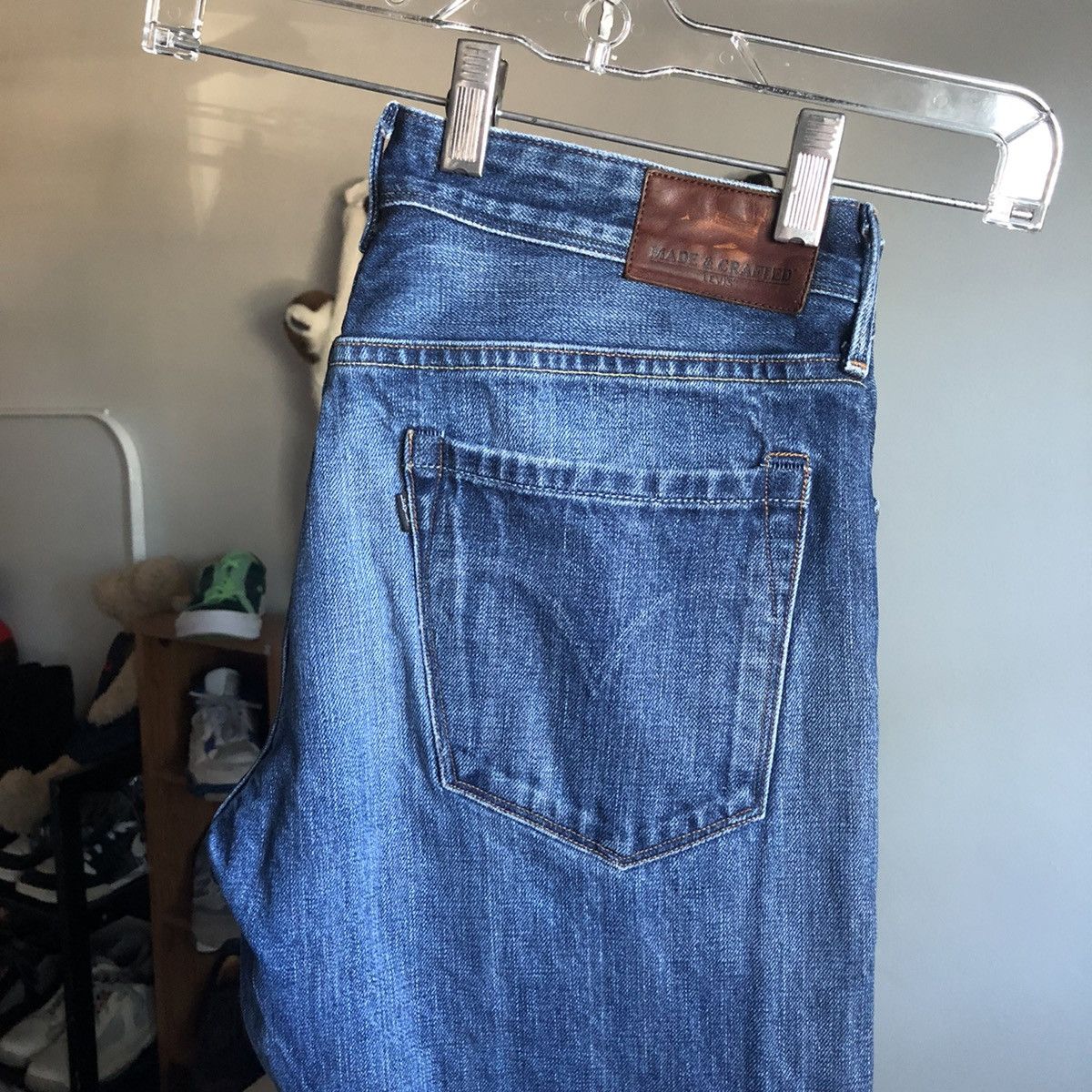 Levi's Made & Crafted Levi’s Big E Ruler Straight Buttonfly Denim Jeans 31x34 Blue Size US 31 - 1 Thumbnail