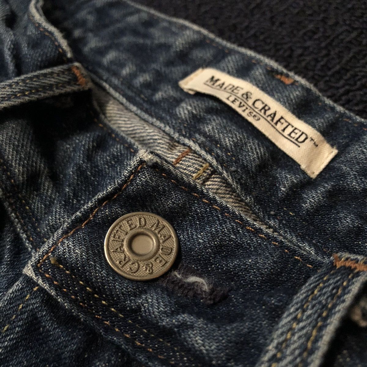 Levi's Made & Crafted Levi’s Big E Ruler Straight Buttonfly Denim Jeans 31x34 Blue Size US 31 - 9 Thumbnail