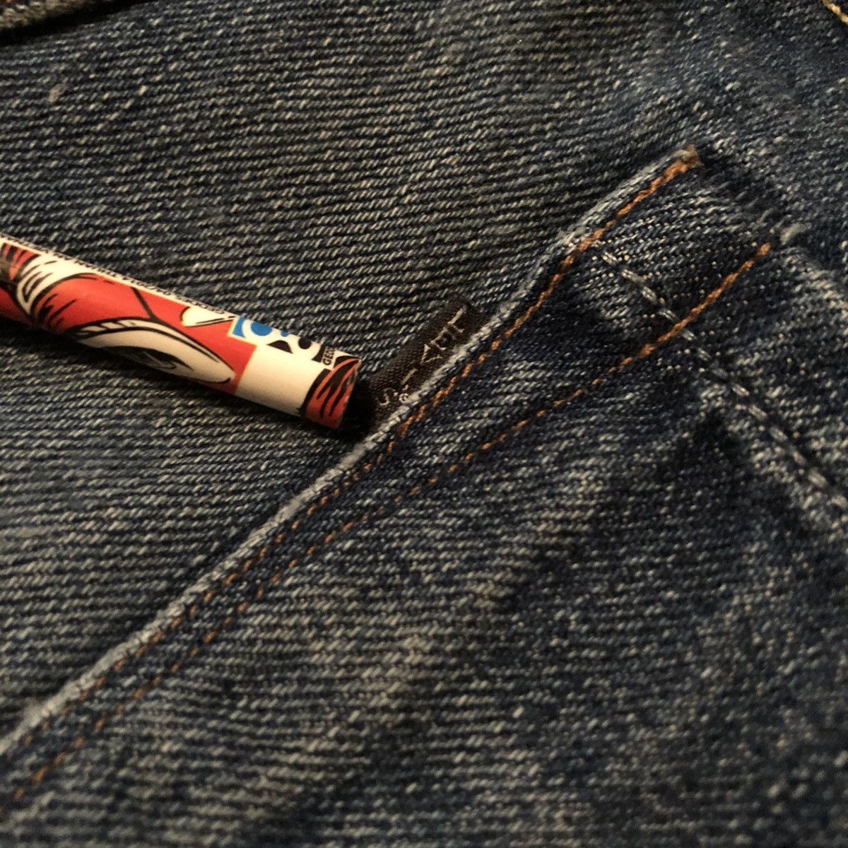 Levi's Made & Crafted Levi’s Big E Ruler Straight Buttonfly Denim Jeans 31x34 Blue Size US 31 - 4 Thumbnail