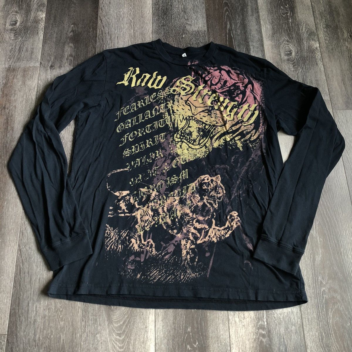 Vintage Vintage 2000s 12 Symbols Raw Strength Graphic Longsleeve Tee Size US XL / EU 56 / 4 - 1 Thumbnail